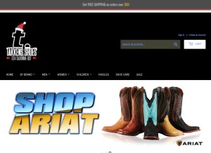 How takkens.shoes looks like on a tablet such as an iPad.