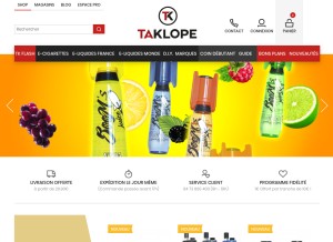 How taklope.com looks like on a tablet such as an iPad.