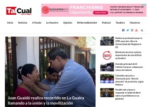 How talcualdigital.com looks like on a tablet such as an iPad.