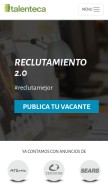 How talenteca.com looks like on a mobile device such as an iPhone.