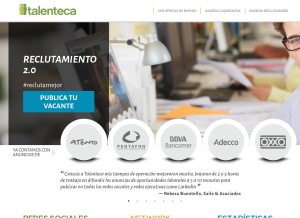 How talenteca.com looks like on a tablet such as an iPad.