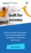 How talentlms.com looks like on a mobile device such as an iPhone.