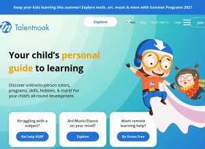 How talentnook.com looks like on a tablet such as an iPad.