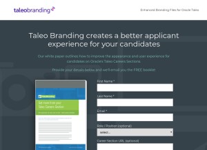 How taleobranding.co looks like on a tablet such as an iPad.