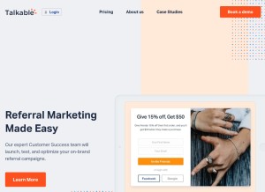 How talkable.com looks like on a tablet such as an iPad.