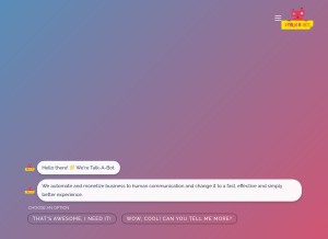How talkabot.net looks like on a tablet such as an iPad.
