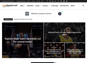 How talkbasket.net looks like on a tablet such as an iPad.
