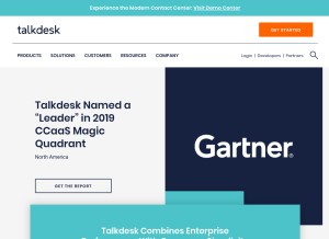 How talkdesk.com looks like on a tablet such as an iPad.