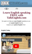 How talkenglish.com looks like on a mobile device such as an iPhone.