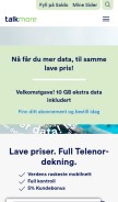 How talkmore.no looks like on a mobile device such as an iPhone.