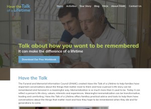 How talkofalifetime.org looks like on a tablet such as an iPad.