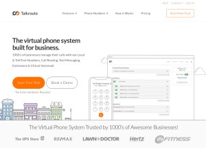 How talkroute.com looks like on a tablet such as an iPad.