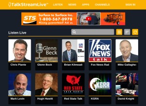 How talkstreamlive.com looks like on a tablet such as an iPad.
