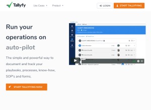 How tallyfy.com looks like on a tablet such as an iPad.