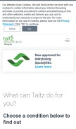 How taltz.com looks like on a mobile device such as an iPhone.