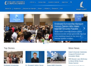 How tamucc.edu looks like on a tablet such as an iPad.