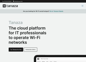 How tanaza.com looks like on a tablet such as an iPad.
