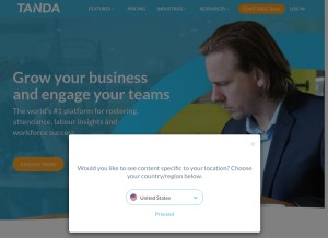 How tanda.co looks like on a tablet such as an iPad.