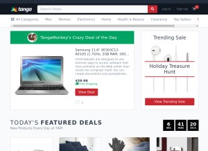 How tanga.com looks like on a tablet such as an iPad.