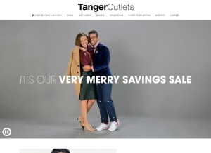 How tangeroutlet.com looks like on a tablet such as an iPad.