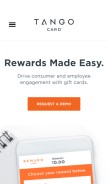 How tangocard.com looks like on a mobile device such as an iPhone.