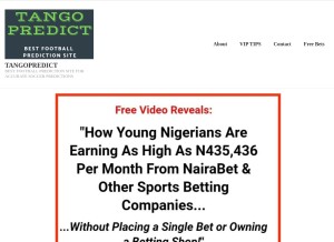 How tangopredict.com looks like on a tablet such as an iPad.