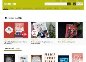 How tanum.no looks like on a tablet such as an iPad.