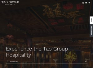 How taogroup.com looks like on a tablet such as an iPad.