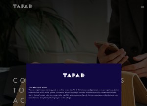 How tapad.com looks like on a tablet such as an iPad.