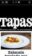 How tapasmagazine.es looks like on a mobile device such as an iPhone.