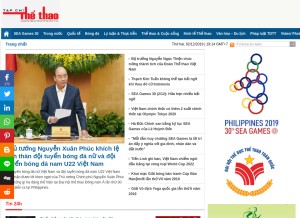 How tapchithethao.vn looks like on a tablet such as an iPad.