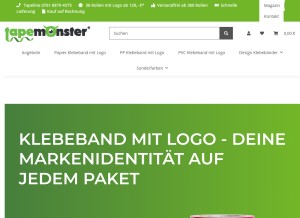 How tapemonster.de looks like on a tablet such as an iPad.