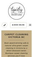 How tapestryfinecarpetcleaning.ca looks like on a mobile device such as an iPhone.
