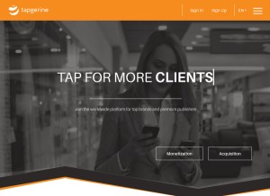 How tapgerine.net looks like on a tablet such as an iPad.