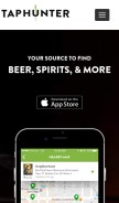 How taphunter.com looks like on a mobile device such as an iPhone.