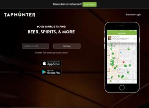 How taphunter.com looks like on a tablet such as an iPad.