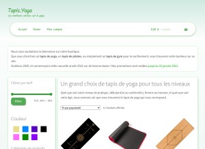How tapis.yoga looks like on a tablet such as an iPad.