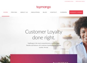 How tapmango.com looks like on a tablet such as an iPad.