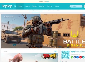 How taptap.com looks like on a tablet such as an iPad.