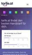 How tarife.at looks like on a mobile device such as an iPhone.