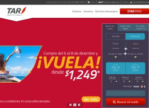 How tarmexico.com looks like on a tablet such as an iPad.