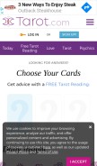 How tarot.com looks like on a mobile device such as an iPhone.