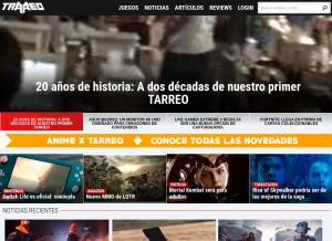 How tarreo.com looks like on a tablet such as an iPad.