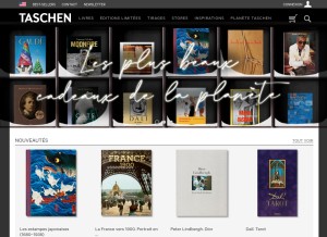 How taschen.com looks like on a tablet such as an iPad.