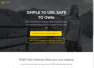 How taser.com looks like on a tablet such as an iPad.