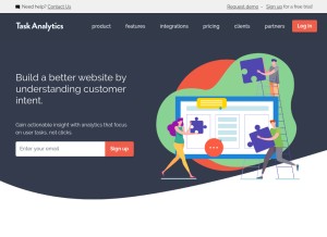 How taskanalytics.com looks like on a tablet such as an iPad.