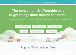 How taskrabbit.ca looks like on a tablet such as an iPad.