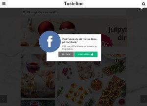 How tasteline.com looks like on a tablet such as an iPad.