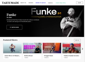How tastemade.com looks like on a tablet such as an iPad.