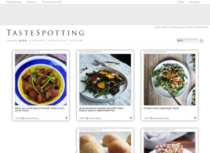 How tastespotting.com looks like on a tablet such as an iPad.